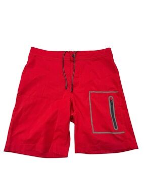 Mack Weldon Men's Blood Red‎ Board Swim Surf Shorts Unlined Reflective 31/32